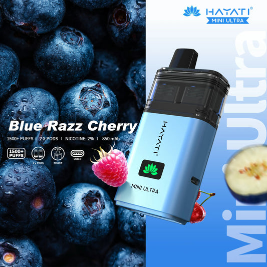 Hayati Mini Ultra 1500 Puff - Blue Razz Cherry