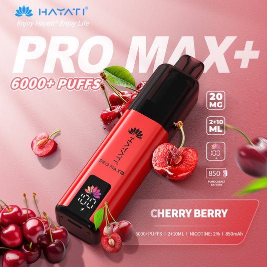 Hayati Pro Max+ 6000 Puffs - Cherry Berry