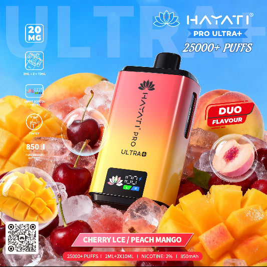 Hayati Pro Ultra+ 25K - Cherry Ice / Peach Mango