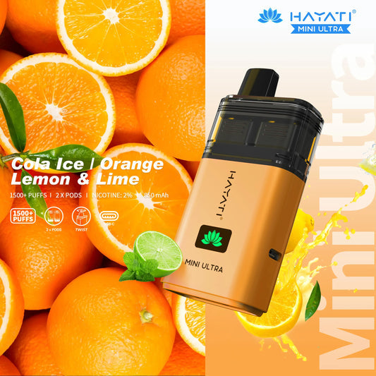 Hayati Mini Ultra 1500 Puff - Cola Ice / Lemon and Lime