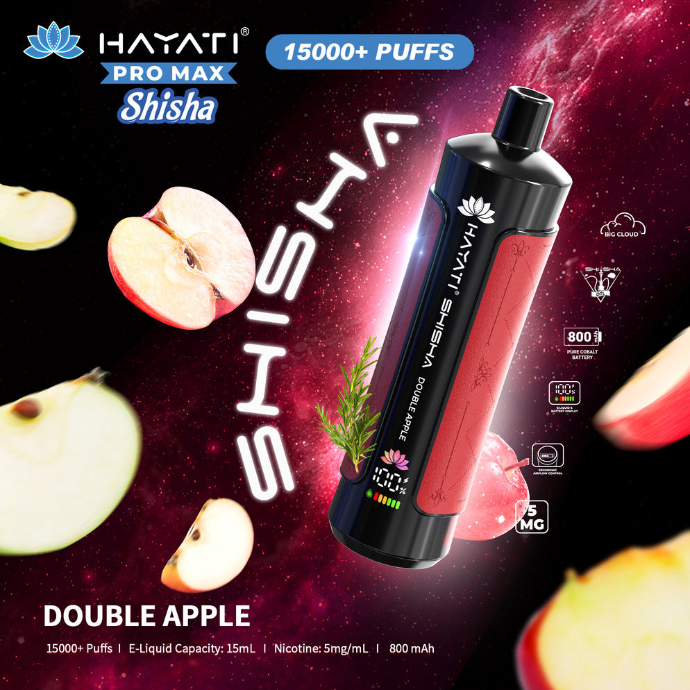 Hayati Pro Max Shisha 15,000 Puff Disposable Vape - Double Apple