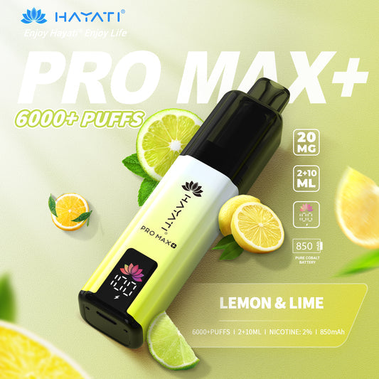 Hayati Pro Max+ 6000 Puffs - Lemon and Lime