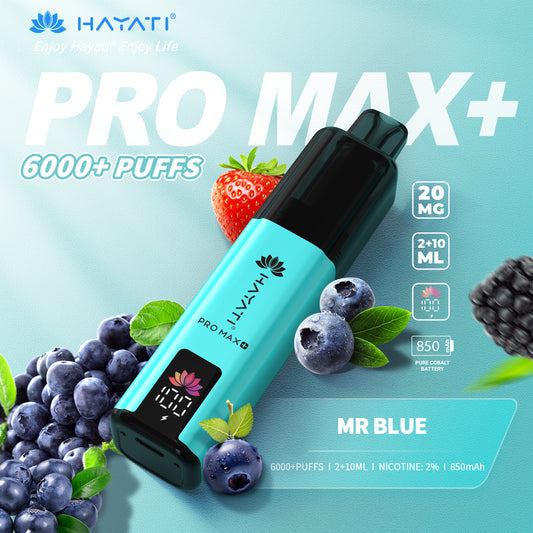 Hayati Pro Max+ 6000 Puffs - Mr Blue