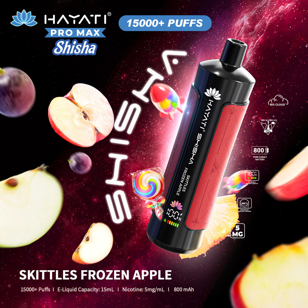 Hayati Pro Max Shisha 15,000 Puff Disposable Vape - Skitles Frozen Apple