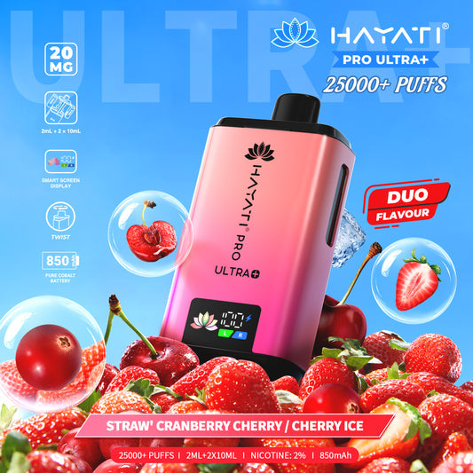 Hayati Pro Ultra+ 25K - Straw' Cranberry Cherry / Cherry Ice