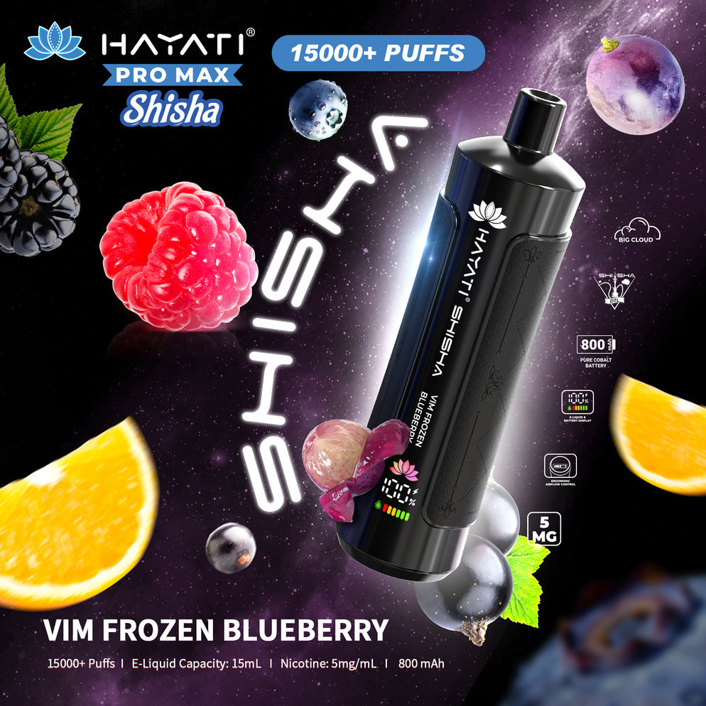 Hayati Pro Max Shisha 15,000 Puff Disposable Vape - Vim Frozen Blueberry