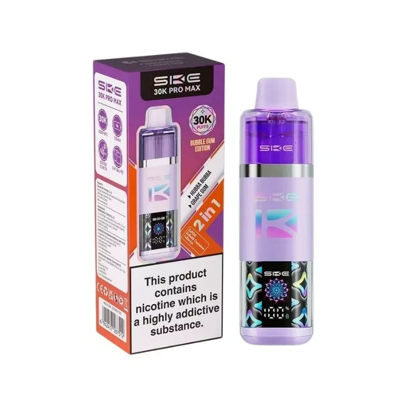 SKE Pro Max 30K Bubble Gum Edition Grape Gum and Hubba Bubba flavour vape