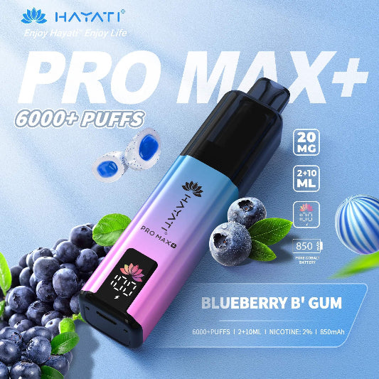 Hayati Pro Max+ 6000 Puffs - Blueberry B'Gum