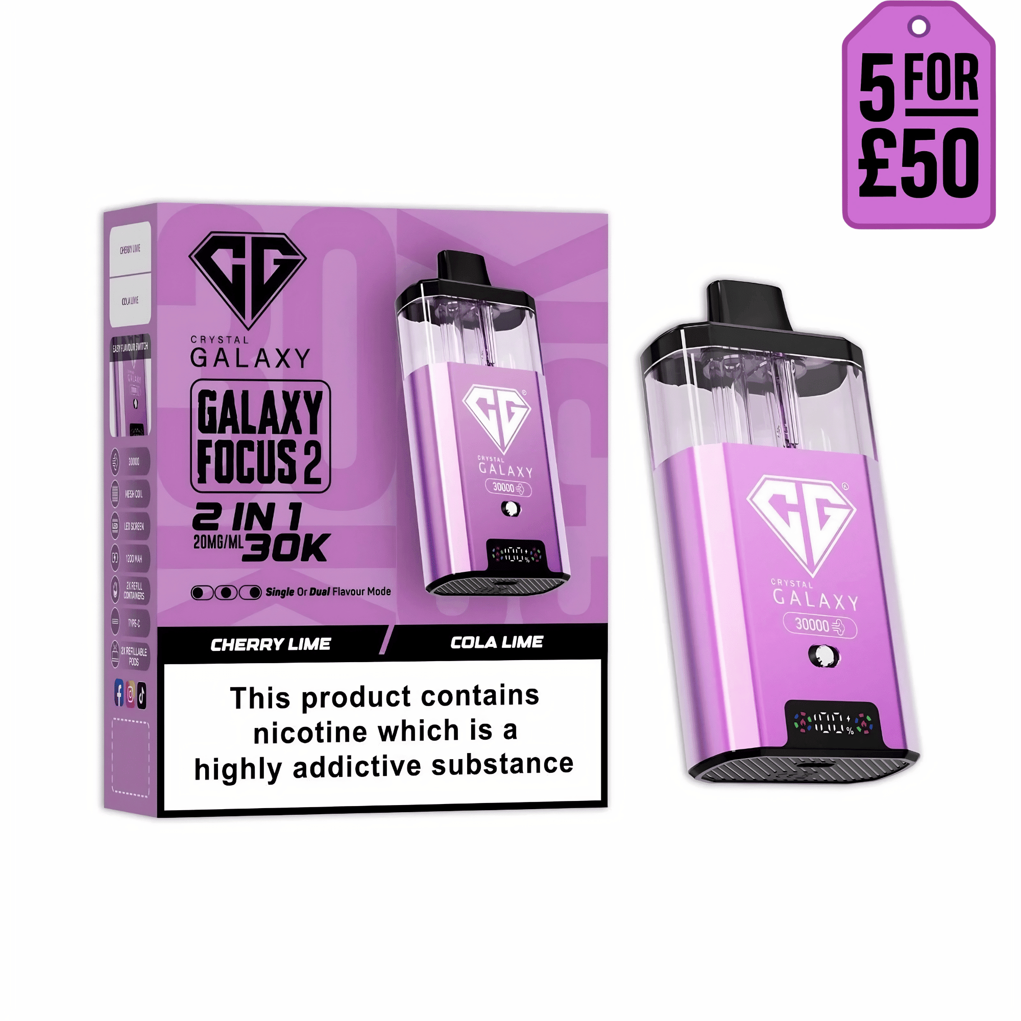 Crystal Galaxy Focus 2 30K Prefilled Pod Kit - Eazy Vapes
