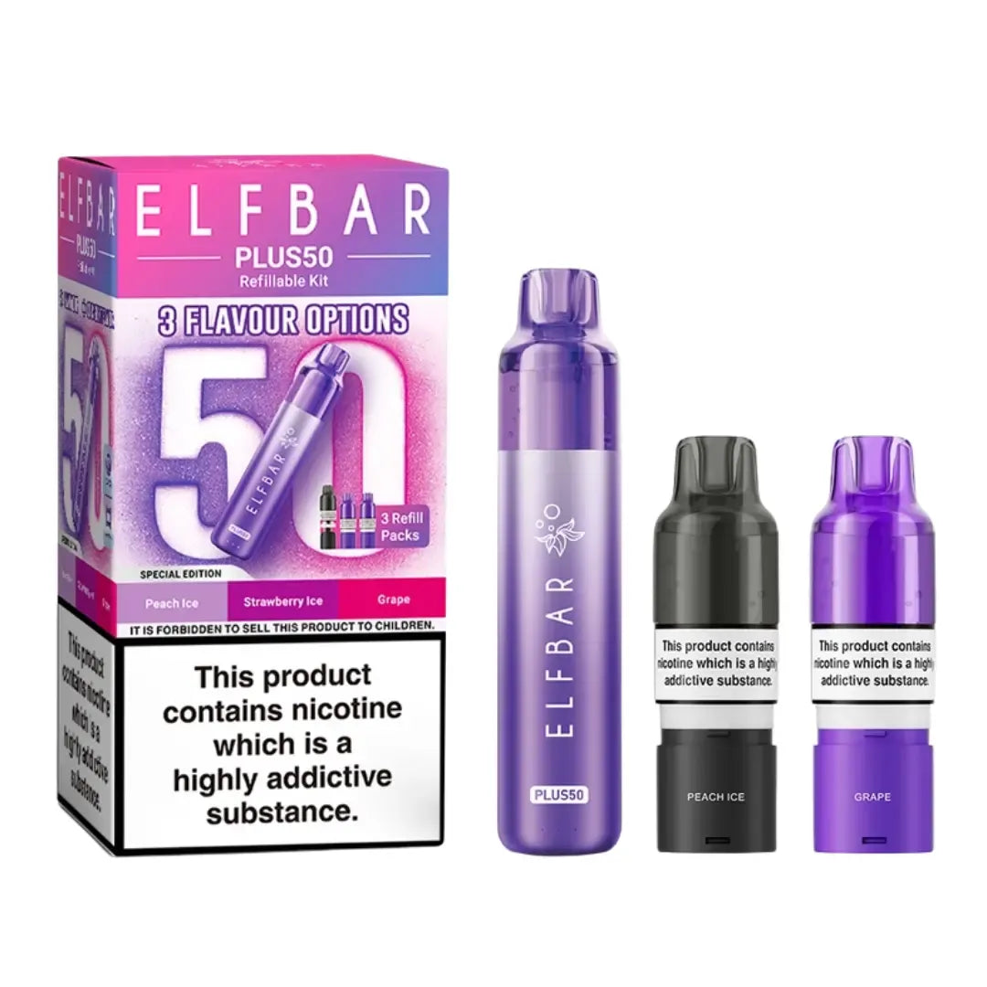 Elf Bar Plus 50 Kit | 50K Puffs & 15 Flavour Editions – Eazy Vapes