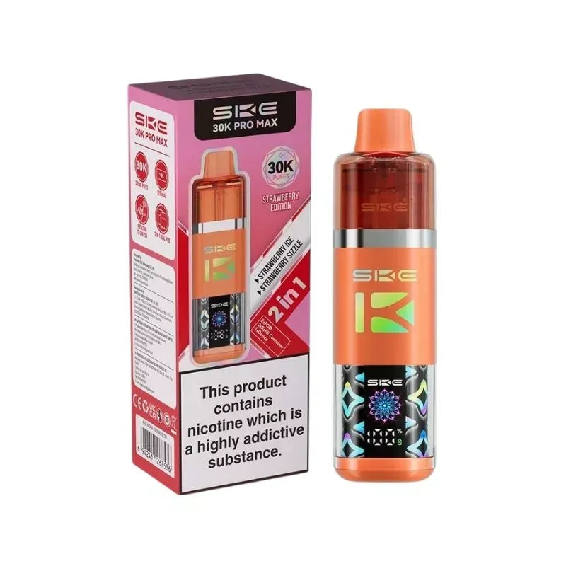 SKE Pro Max 30K Strawberry Edition Strawberry Ice and Strawberry Sizzle flavour