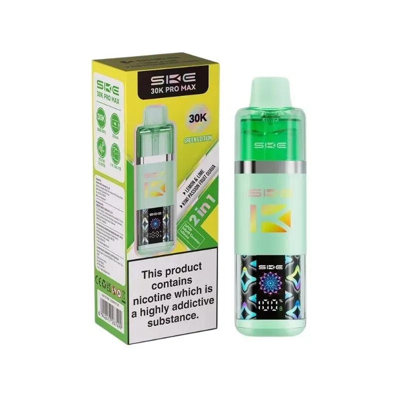 SKE Pro Max 30K Green Edition Lemon & Lime and Kiwi Passion Fruit Guava vape