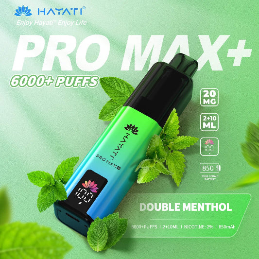 Hayati Pro Max+ 6000 Puffs - Double Menthol