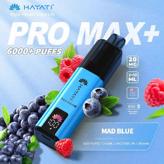 Hayati Pro Max+ 6000 Puffs - Mad Blue