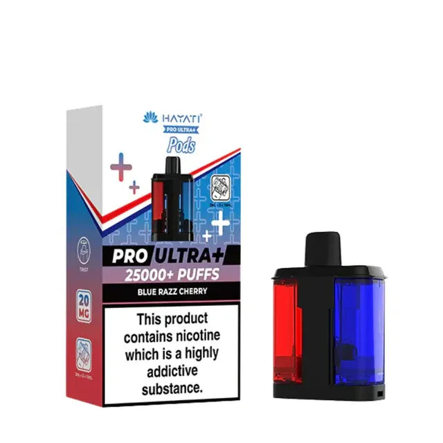 Hayati Pro Ultra Plus 25K Replacement Pods - Blue Razz Cherry