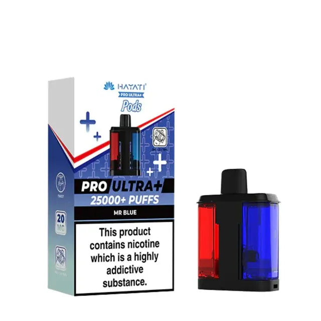 Hayati Pro Ultra Plus 25K Replacement Pods - Mr Blue