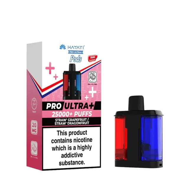 Hayati Pro Ultra Plus 25K Replacement Pods - Straw'Grapefruit / Straw' Dragonfruit