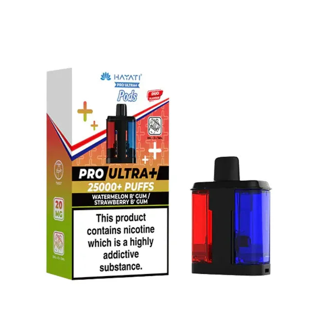 Hayati Pro Ultra Plus 25K Replacement Pods - Watermelon B'Gum / Strawberry B'Gum