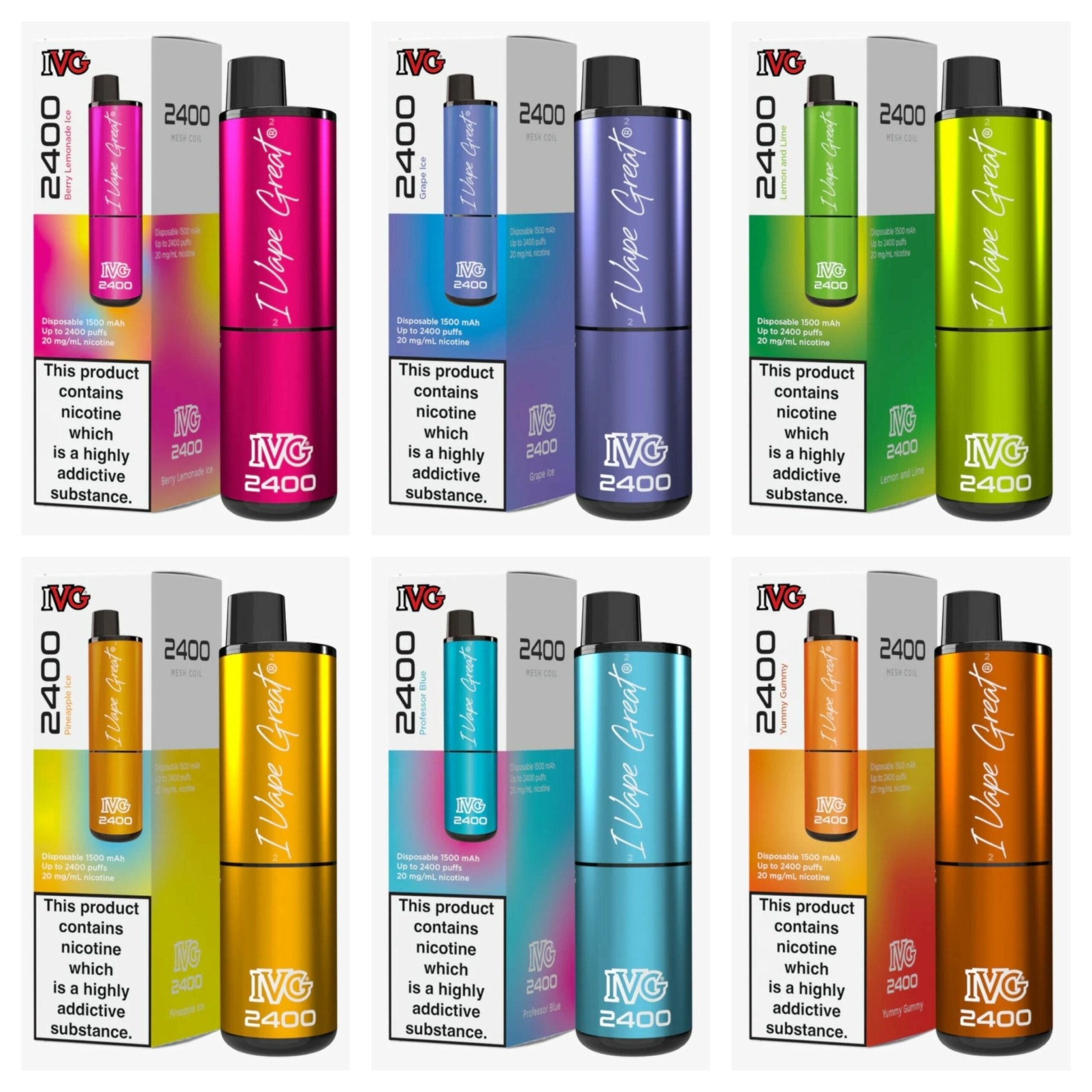 IVG 2400 Puffs Disposable Vape Kit | Over 57 Flavours IVG 2400 Puffs Disposable Vape Kit | Over 57 Flavours
